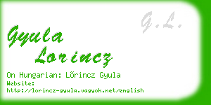 gyula lorincz business card